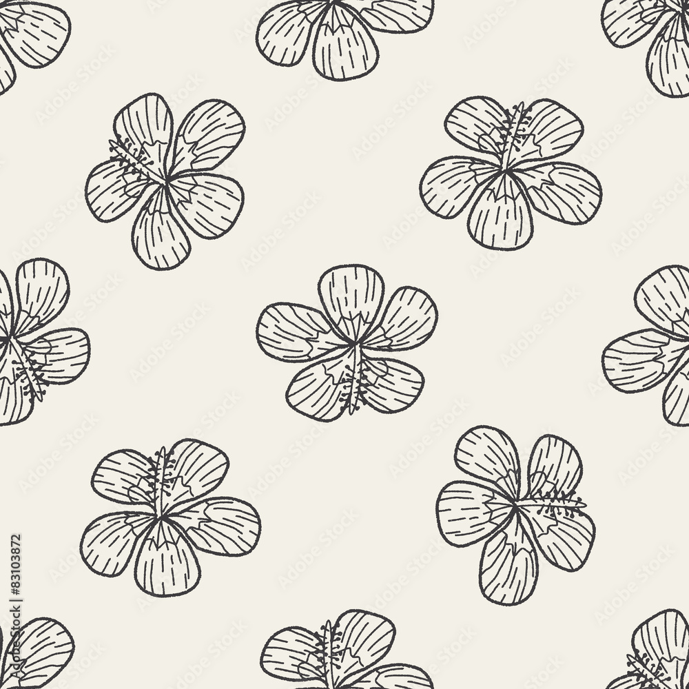 Obraz premium flower doodle seamless pattern background