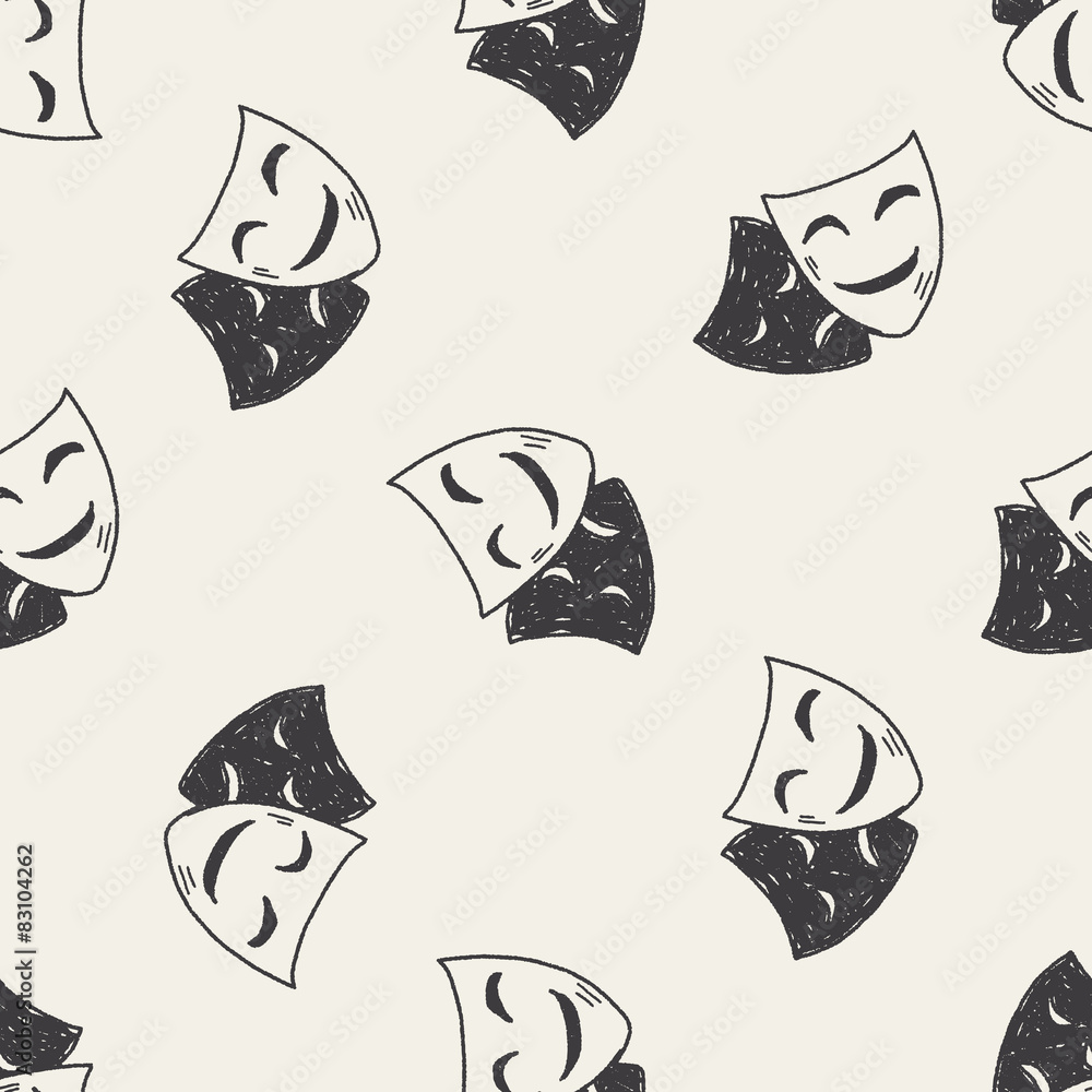 doodle mask seamless pattern background