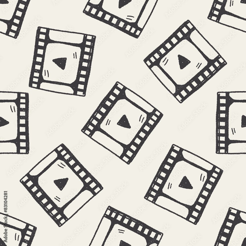 Doodle film Play seamless pattern background Doodle film Play seamless pattern background