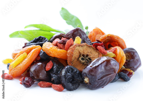 Assorted dried fruits (raisins, apricots, figs, goji) 