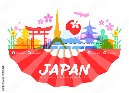 Japan and China Fans Seamless Pattern