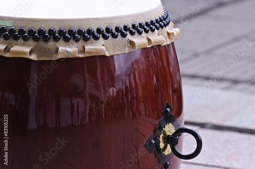 Traditional japanese percussion instrument Taiko or Wadaiko drum