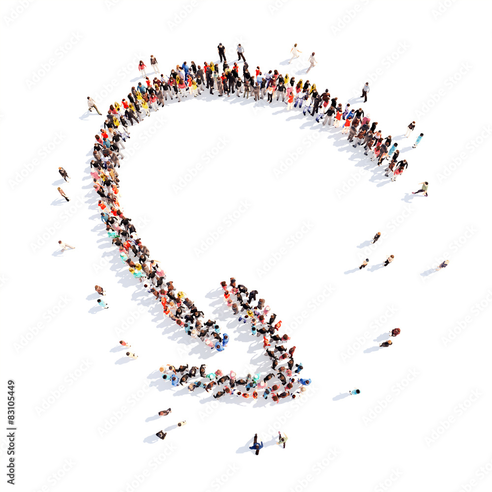 People in the form of arrows. People in the form of arrows.
