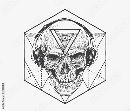 Dotwork Skull Art