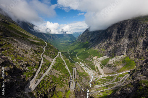 Picturesque lanscape of Trollstigen road in Norway