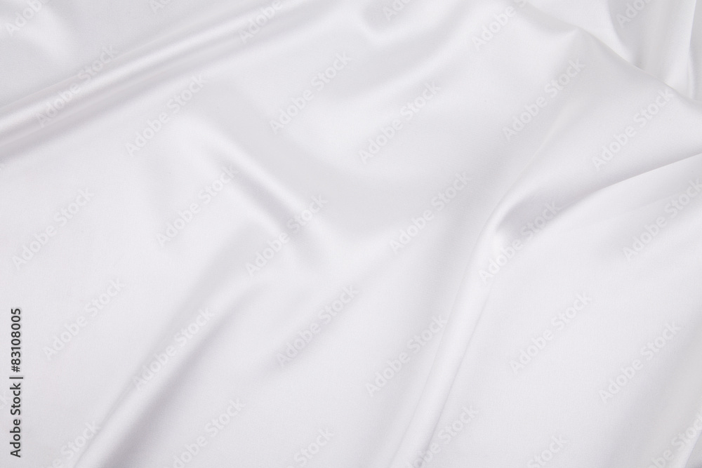 White silk texture cloth. Close up.