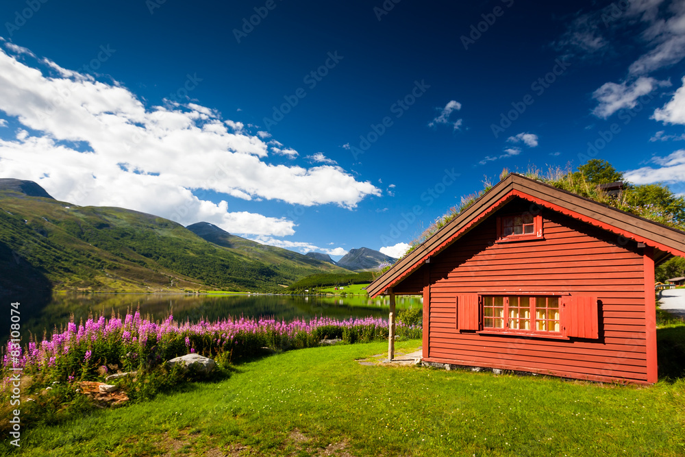 Fototapeta premium Picturesque landscape of Norway countryside