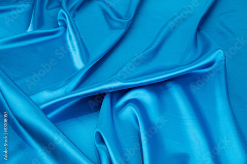 Texture of blue silk cloth.
