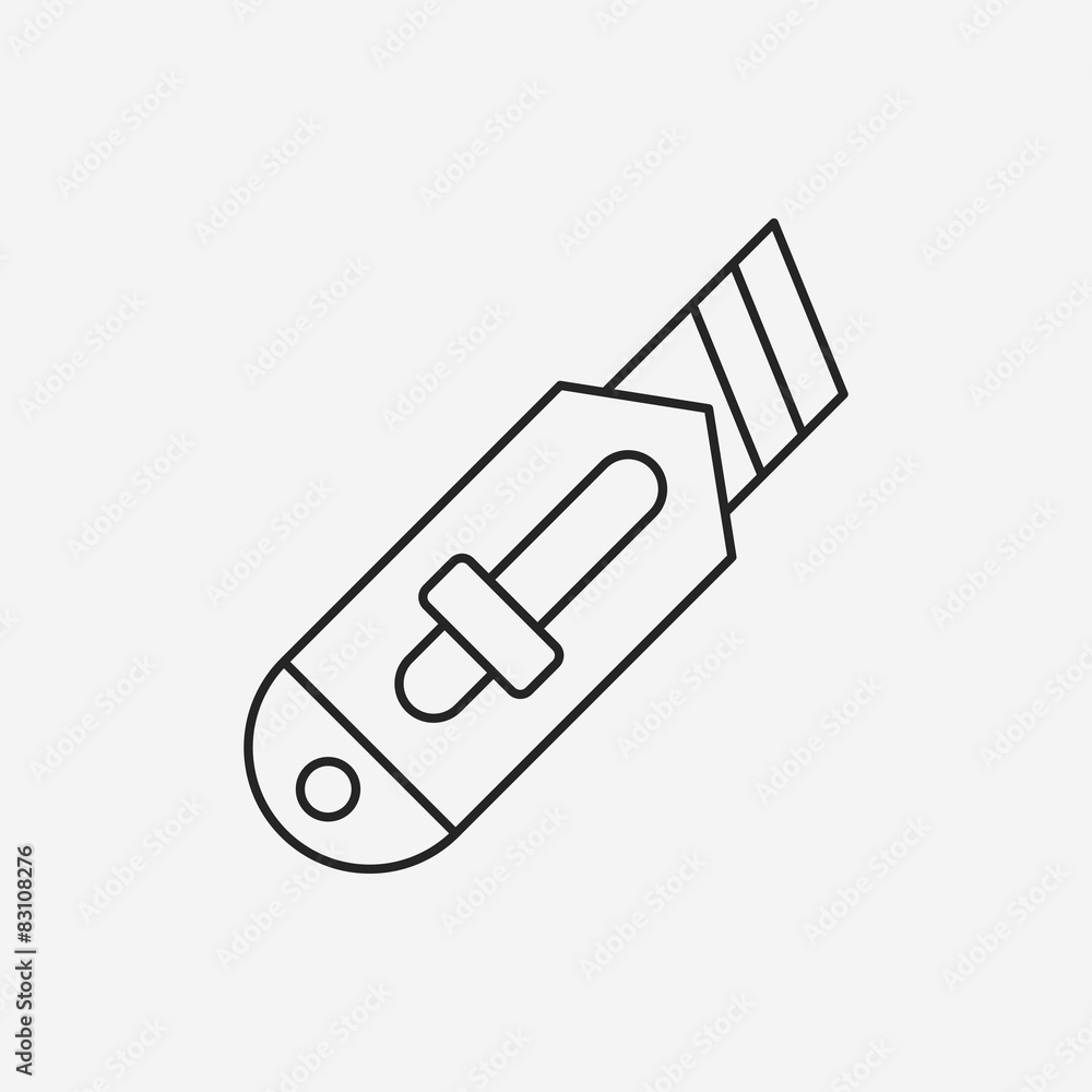 Utility knife line icon