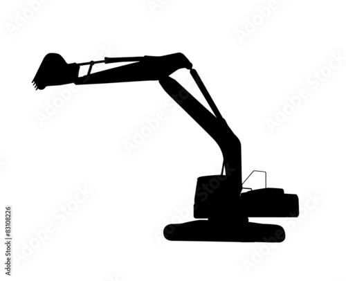 Working Excavator. Isolated
