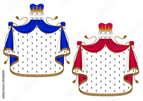 Blue and purple royal mantles
