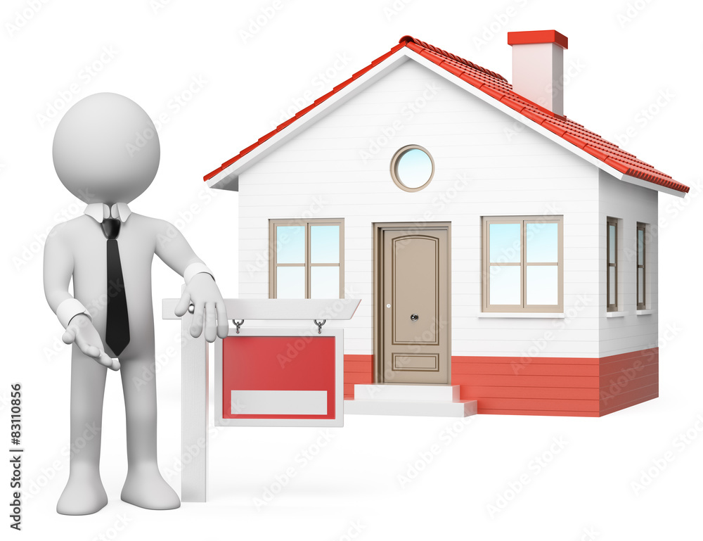 3D white people. Real estate. For sale 3D white people. Real estate. For sale