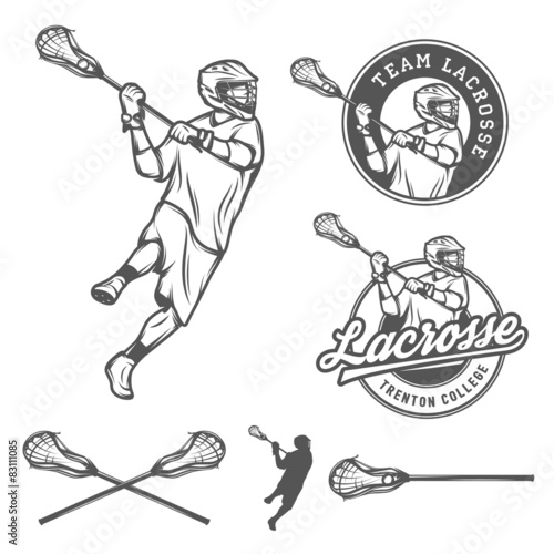 Set of lacrosse design elements