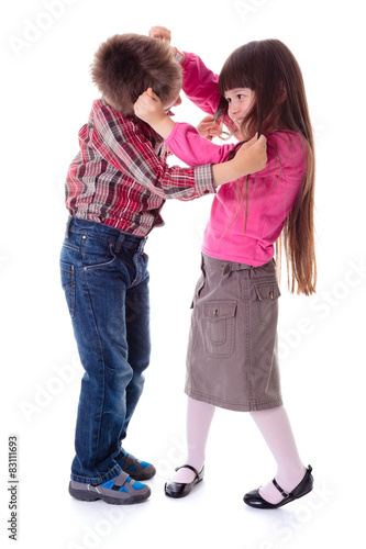 Fighting boy and girl