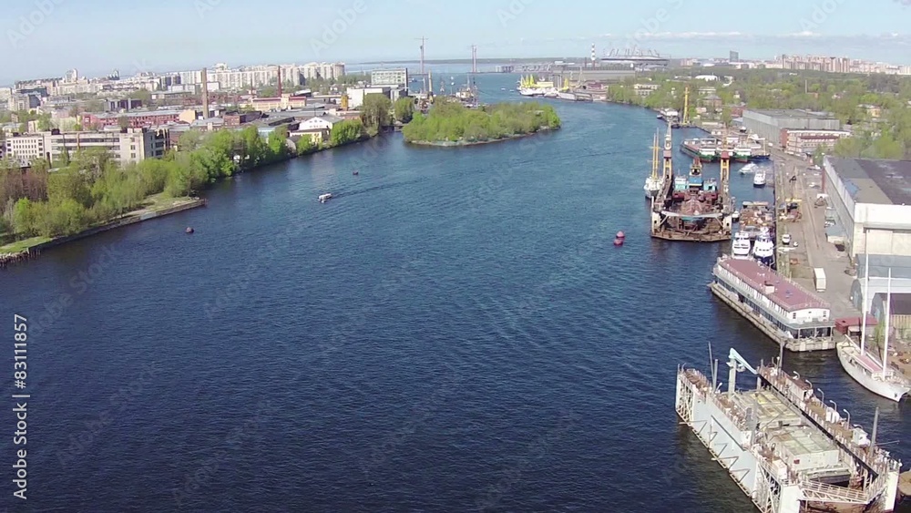 Aerial View to Dock for Ships, sunny day
Aerial View to Dock for Ships, sunny day