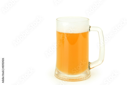 Mug of beer isolated on a white