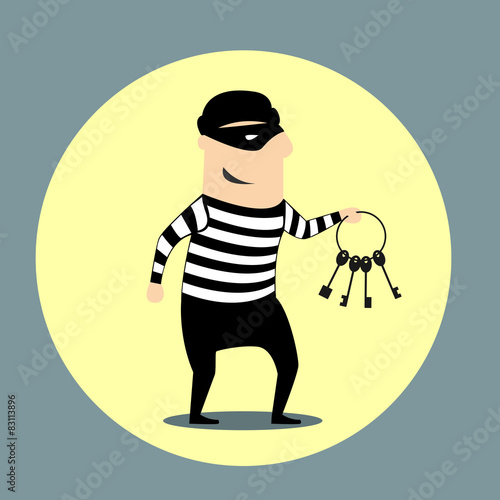 Burglar carrying a bunch of keys