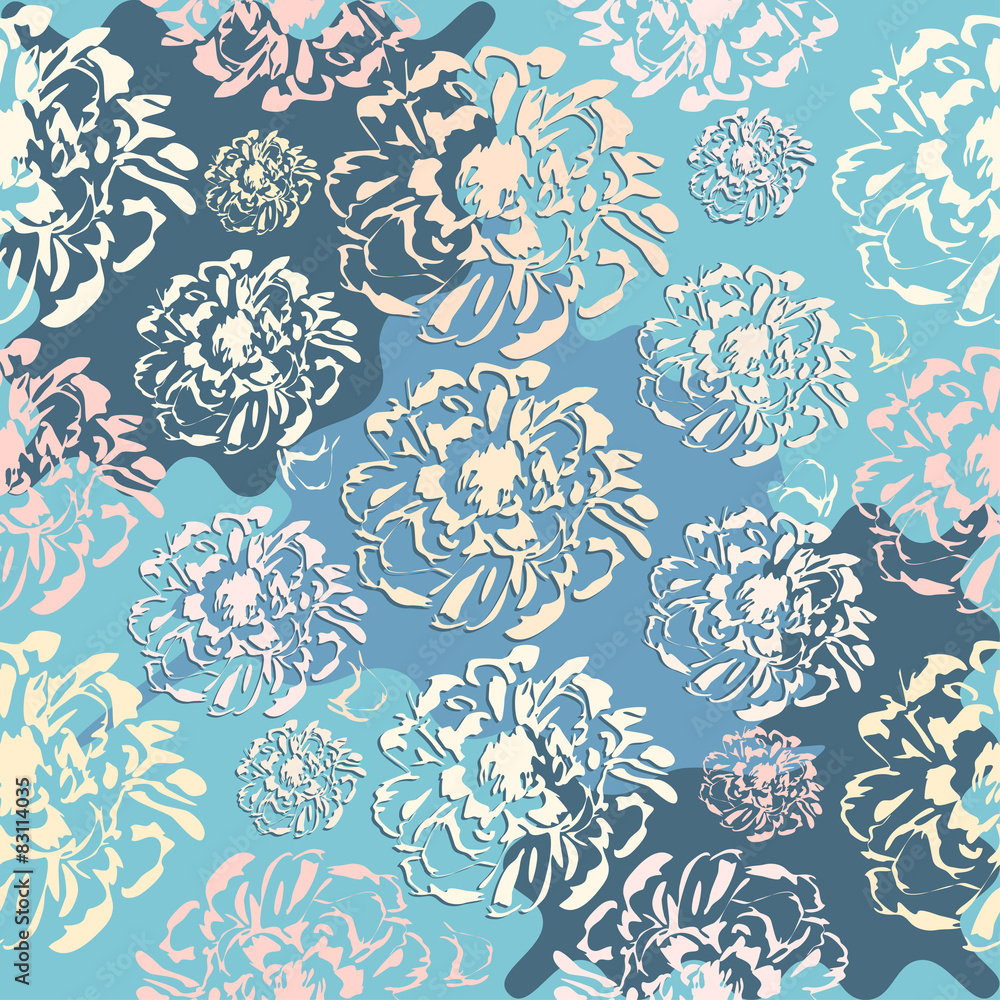 Cute abstract floral seamless pattern