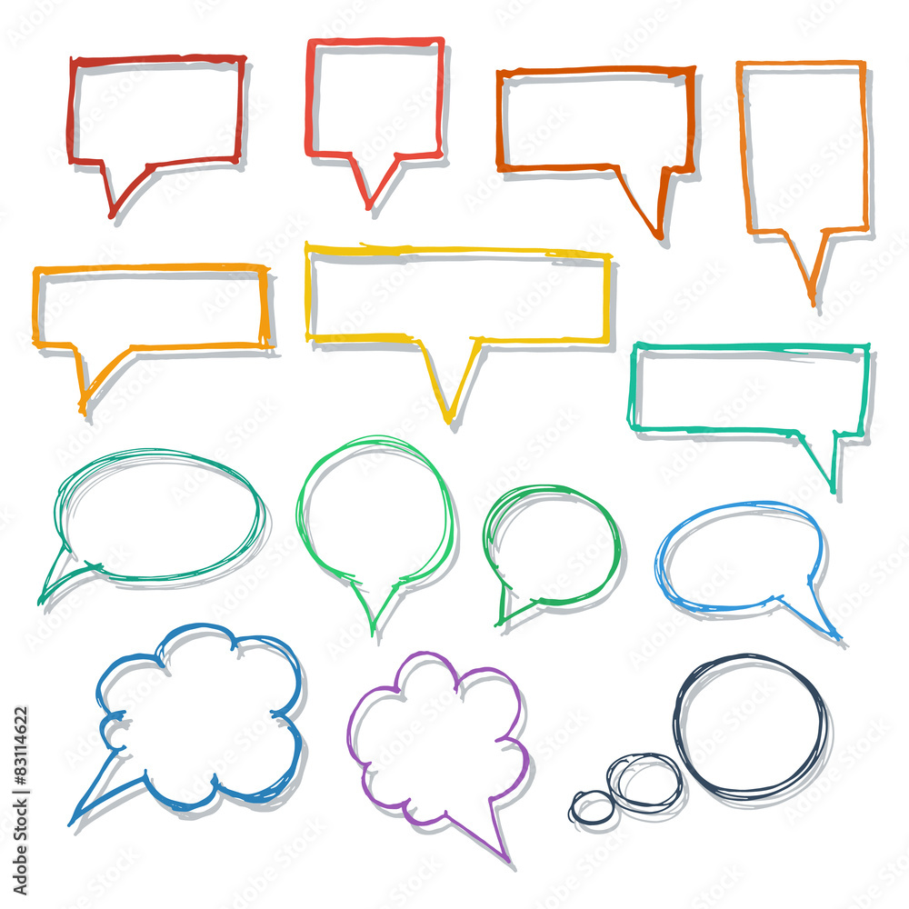 Speech bubbles. Hand-drawn design elements collection. Speech bubbles. Hand-drawn design elements collection.