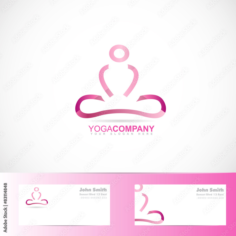 Yoga meditation 3d logo Yoga meditation 3d logo