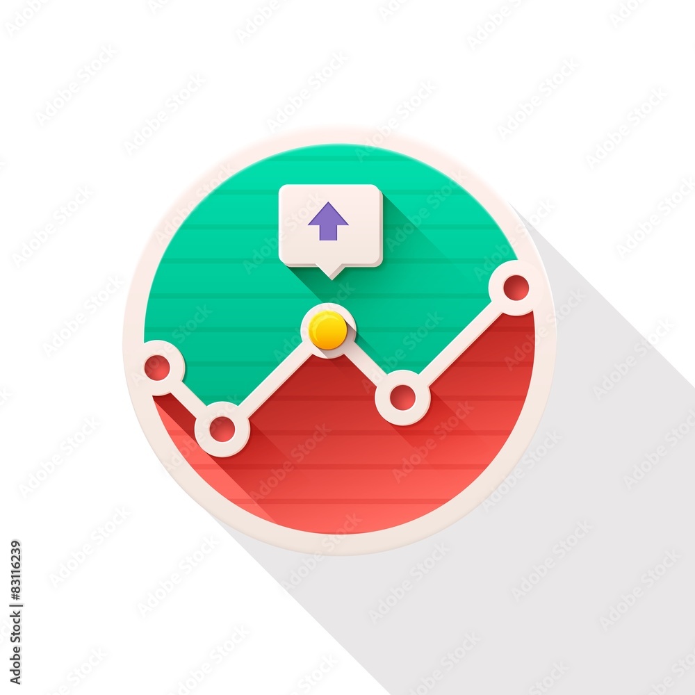 Graph flat icon. Button. Graph flat icon. Button.