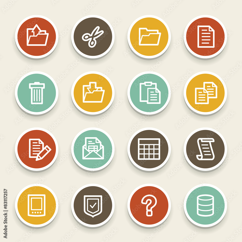 Document web icons set Document web icons set