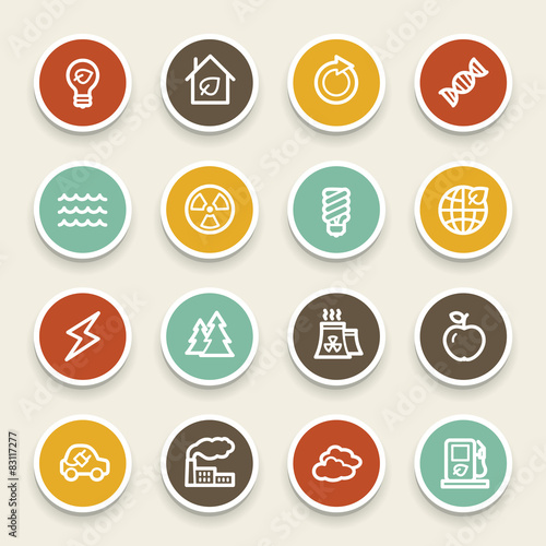 Green ecology web icons set