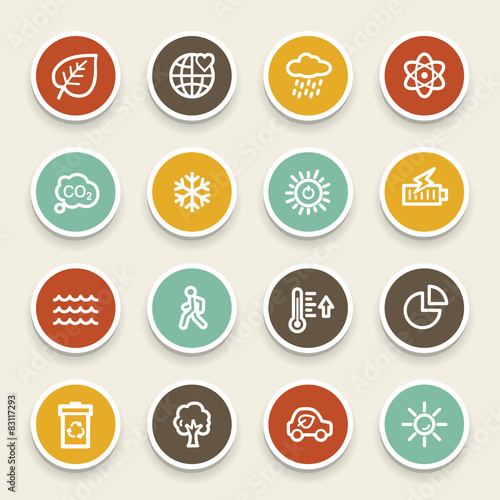 Green ecology web icons set