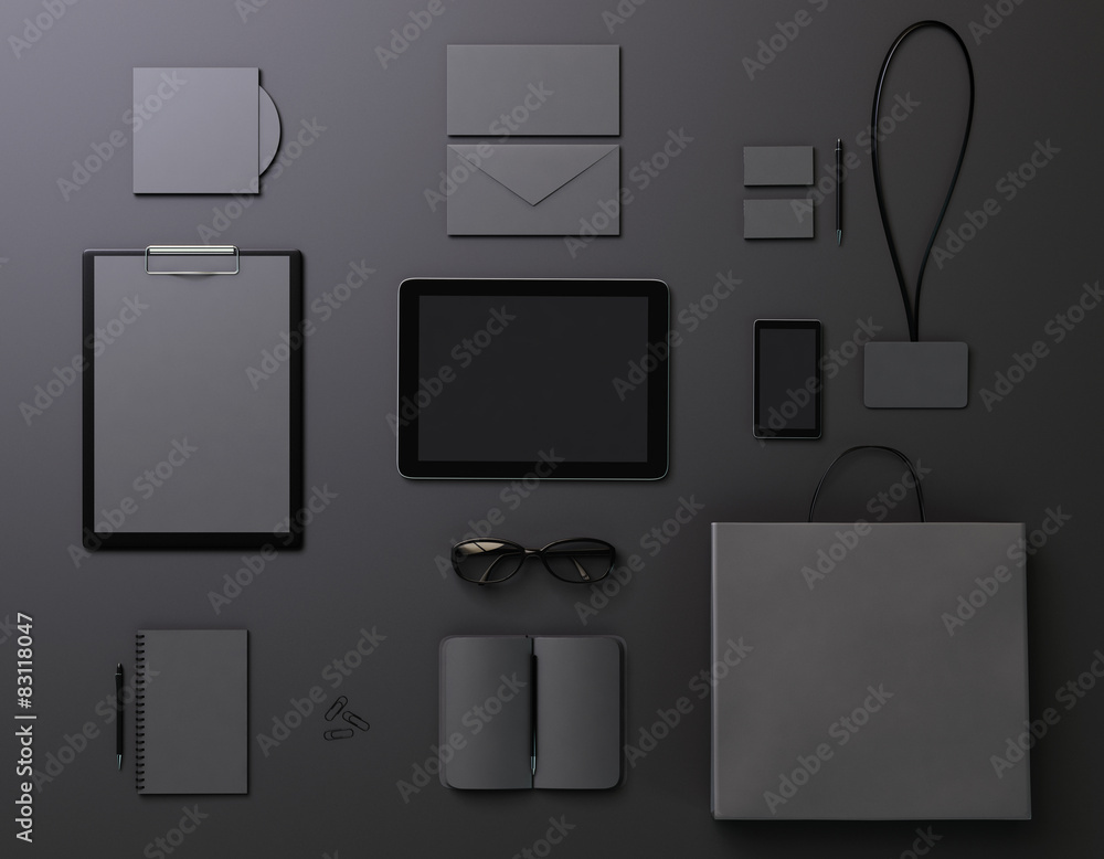 Black template for branding identity Black template for branding identity