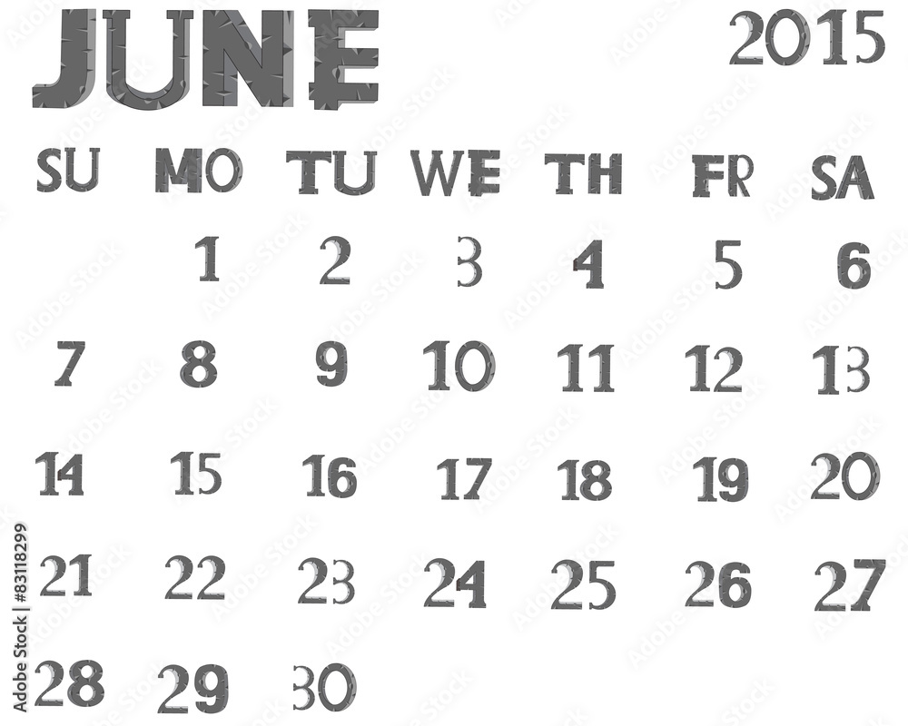 Calendar 2015 June