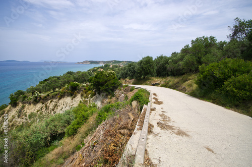 Asphalt road on Corfu island  Greece