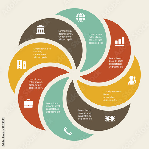 Vector infographic. Template for cycle diagram, graph, presentat