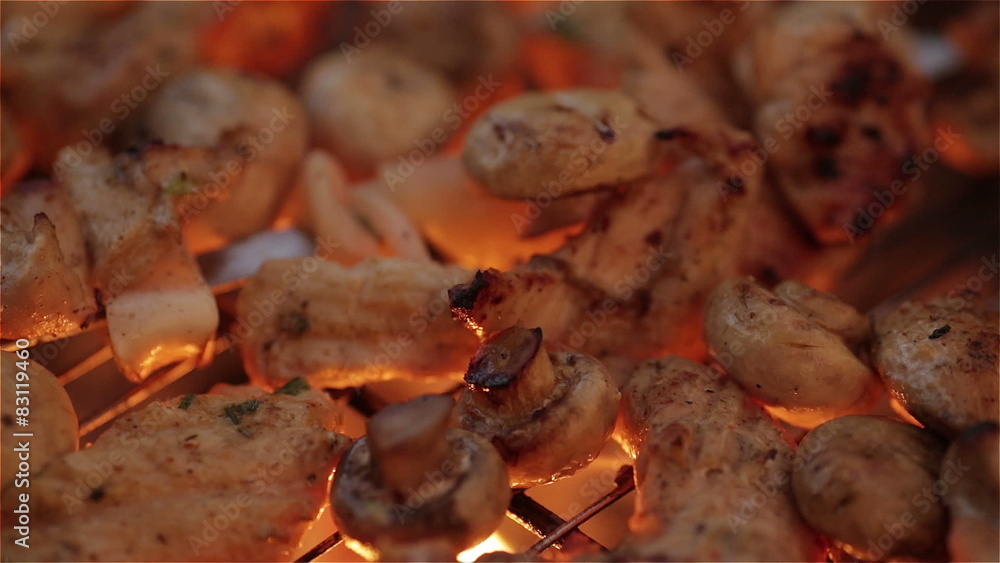 Meat on grill Meat on grill