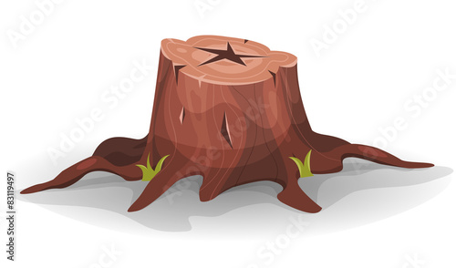 Illustration of a Comic Tree Stump