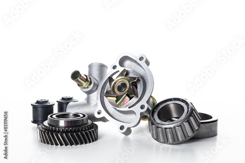 Car engine parts isolated