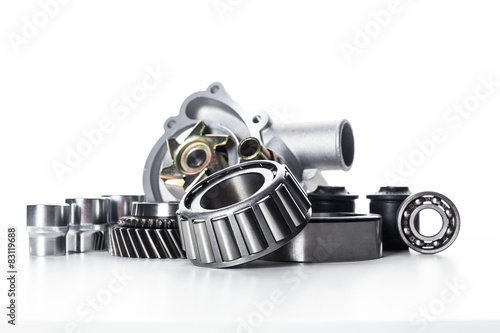 Car engine parts isolated photo