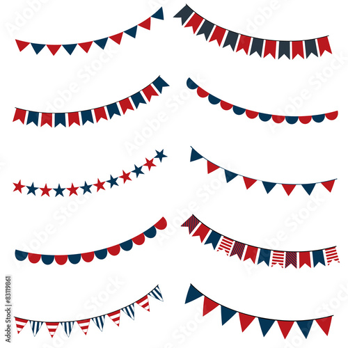 Collection of patriotic bunting flags