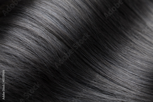 Closeup on luxurious glossy black hair
