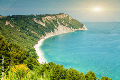 Italian beach from a viewpoint