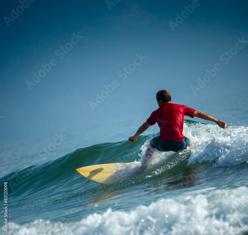 Canvas Print Surfer on the short board