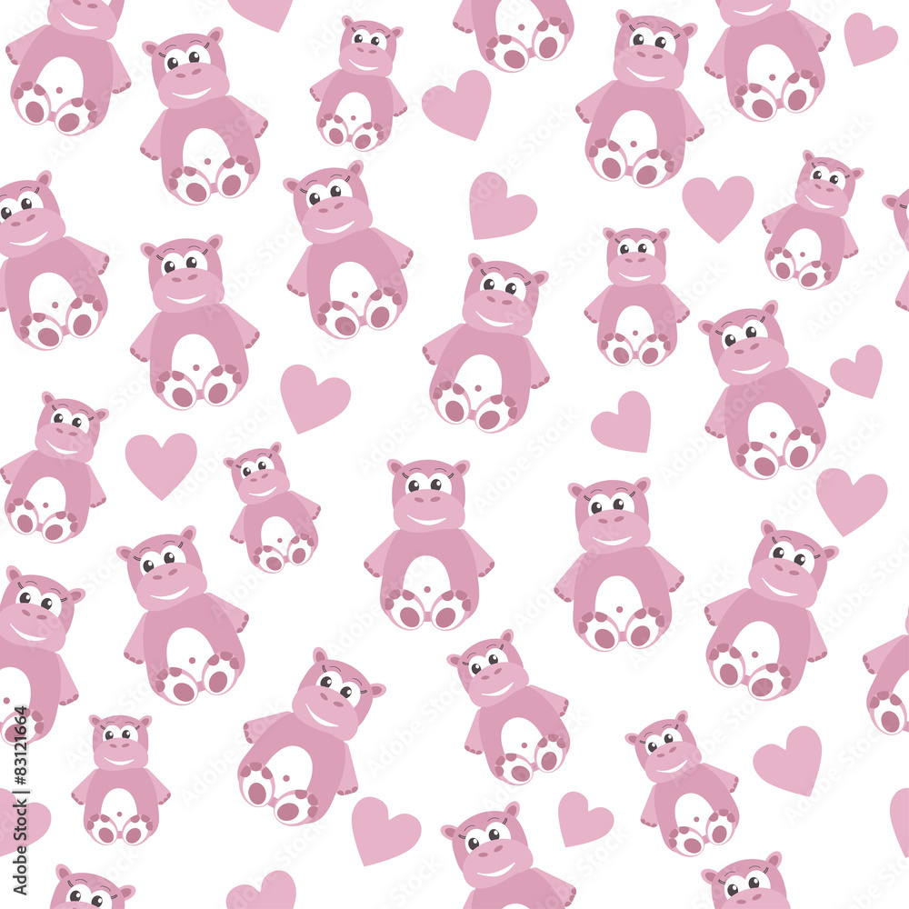 Hippo seamless pattern Hippo seamless pattern
