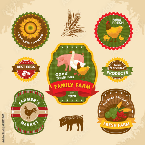 Vintage farm labels