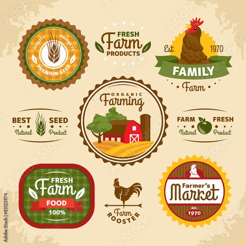 Vintage farm labels