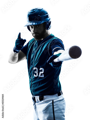 Photography man baseball player silhouette isolated