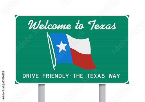Welcome to Texas road sign