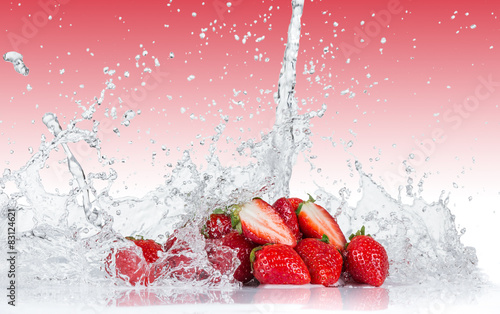 Fresh Strawberries with wat...