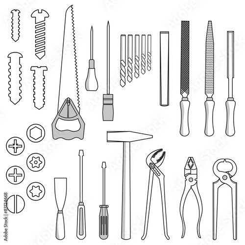 Hand work tools set
