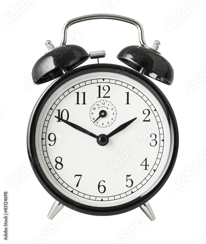 Simple alarm clock isolated object with clipping path included