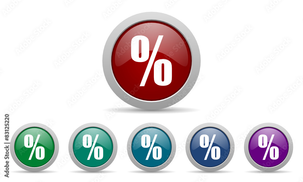 percent vector icon set