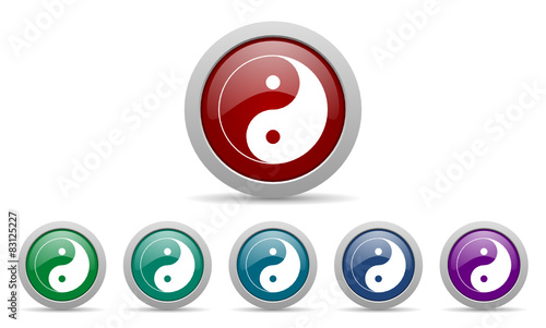 ying yang vector icon set